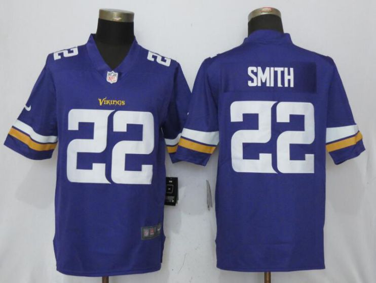 Men Minnesota Vikings #22 Smith Purple Nike Vapor Untouchable Limited NFL Jerseys->->NFL Jersey